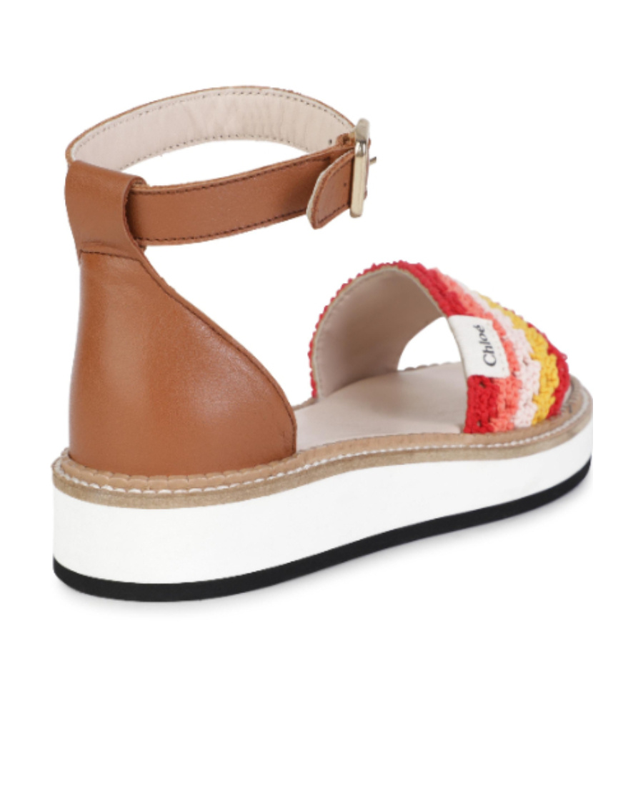Chloé Logo Sandals In Nude