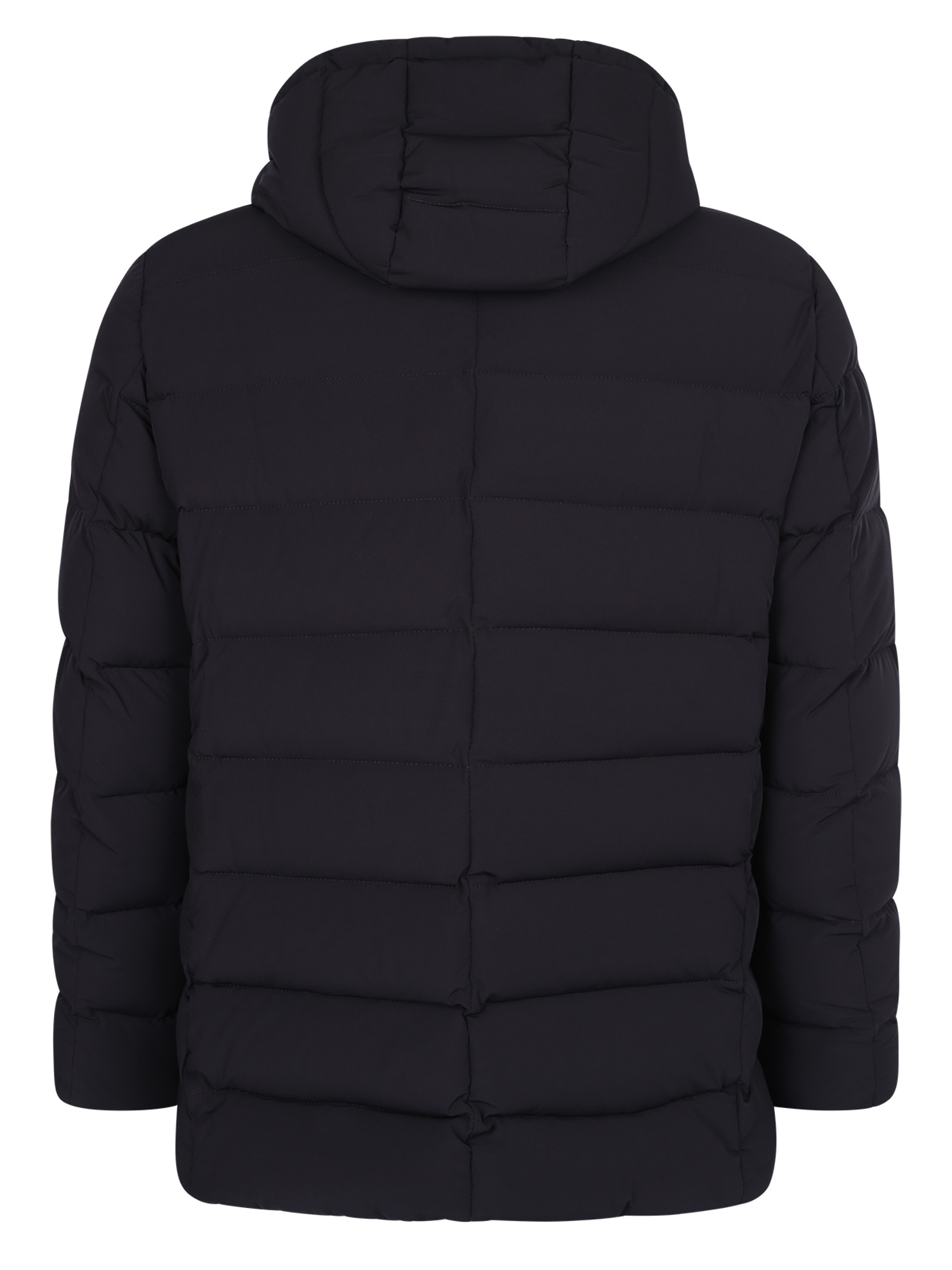 Moorer Double-breasted Hooded Quilted Down Jacket In Black