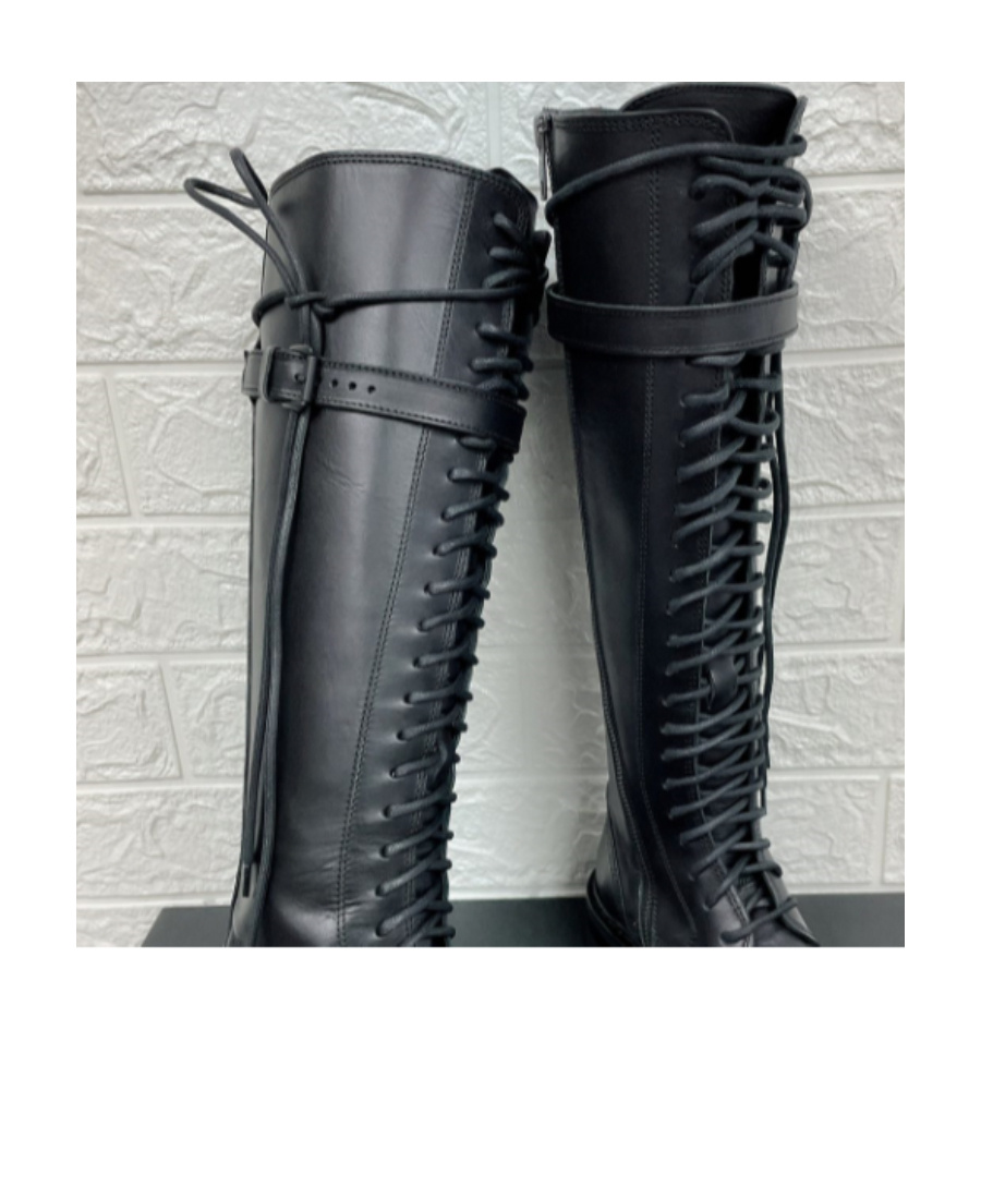 Ann Demeulemeester Lace Up High Boots In Black