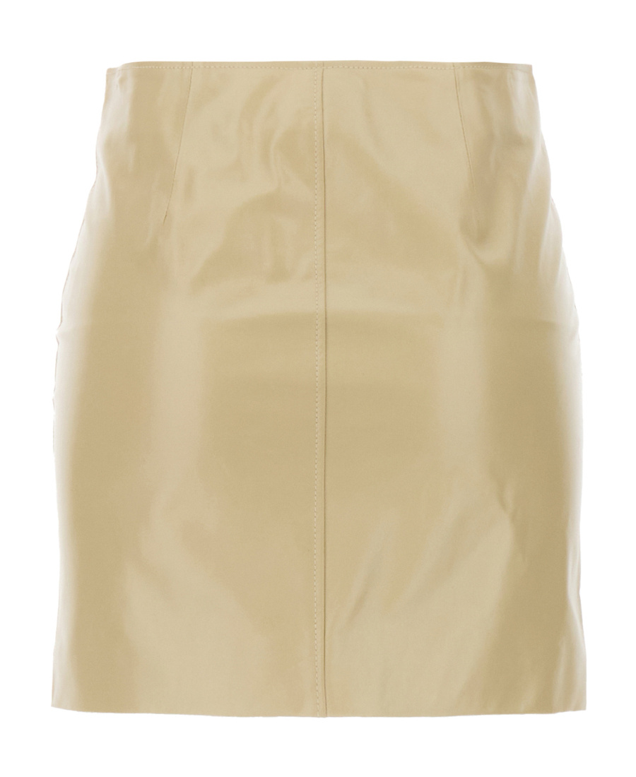 Isabel Marant Cappuccino Nappa Leather Mini Skirt In Nude