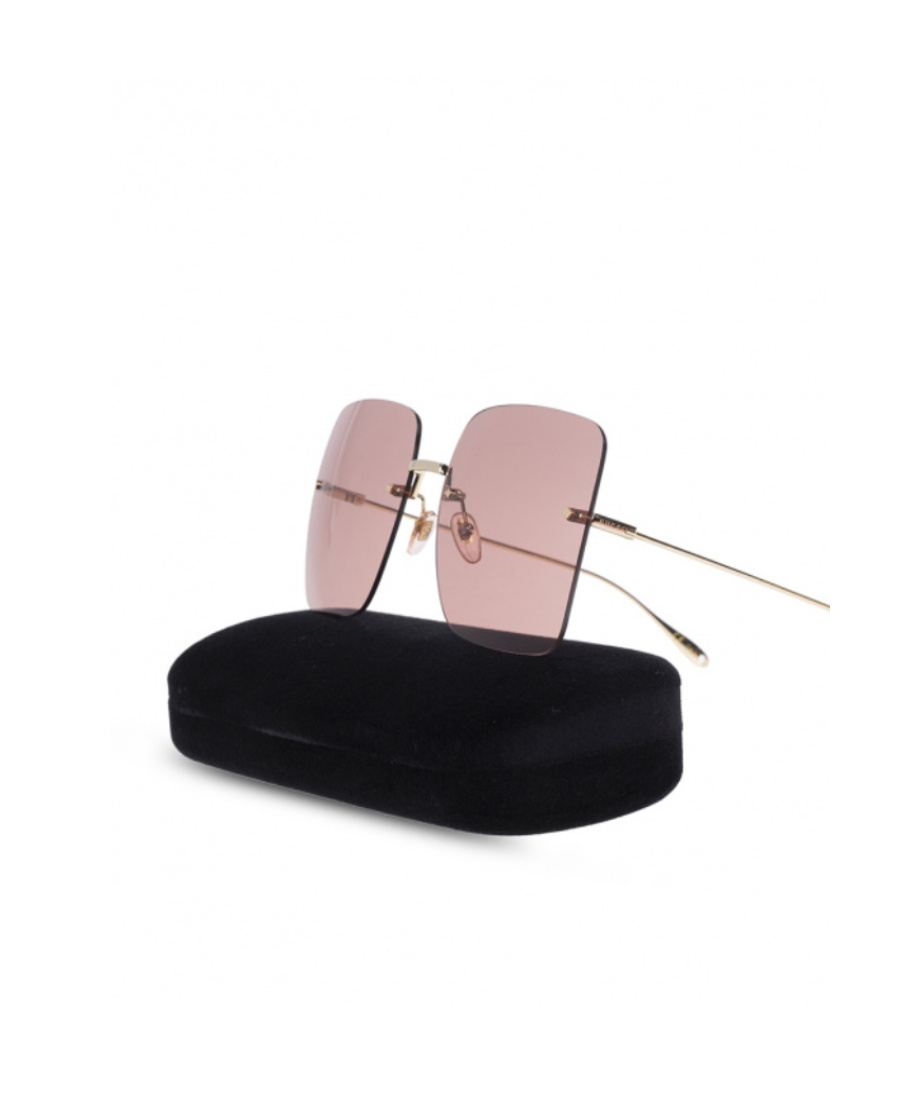 Gucci Logo-charm Square-frame Sunglasses In Nude