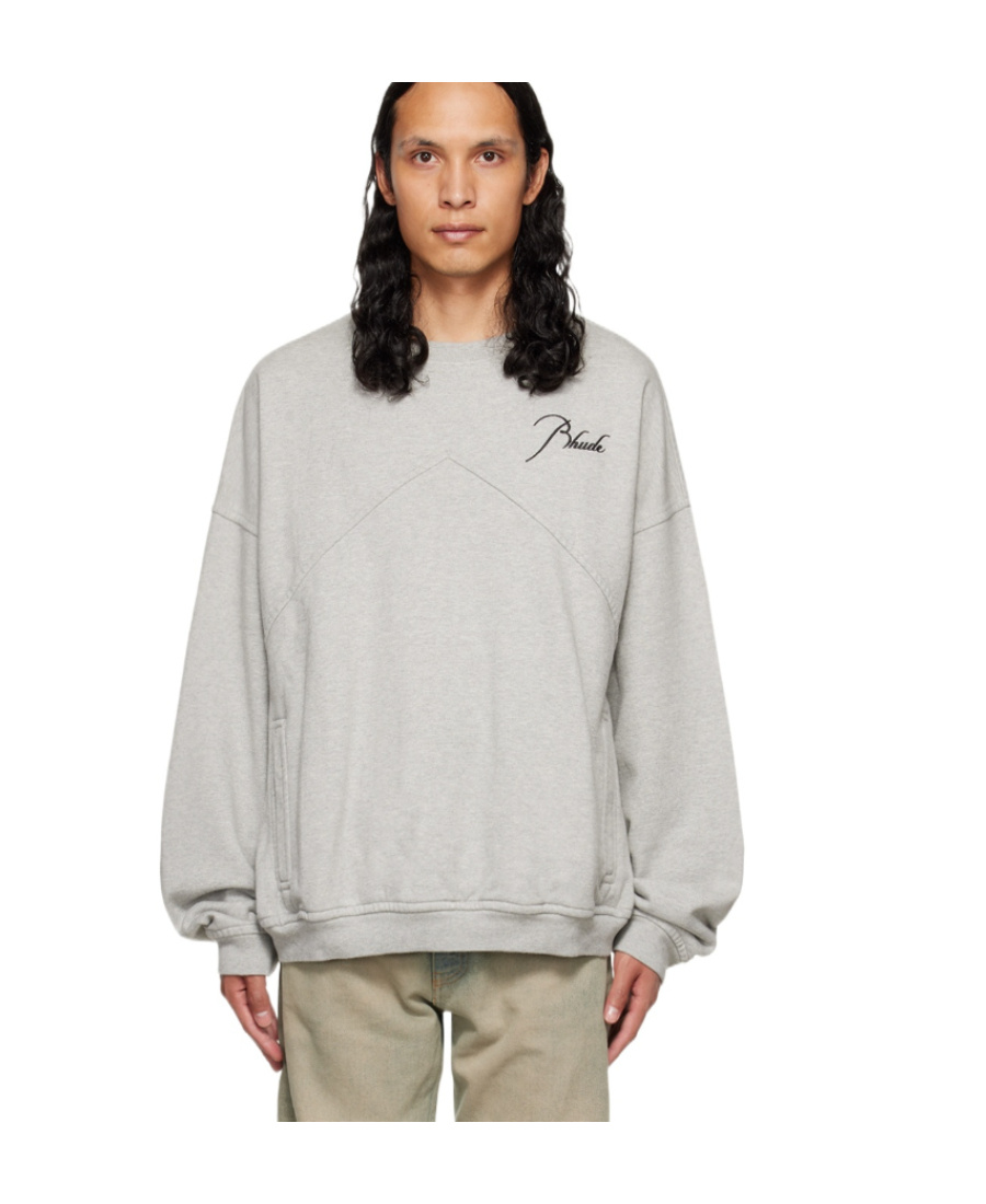 Rhude Logo Round-necked Sweater In White