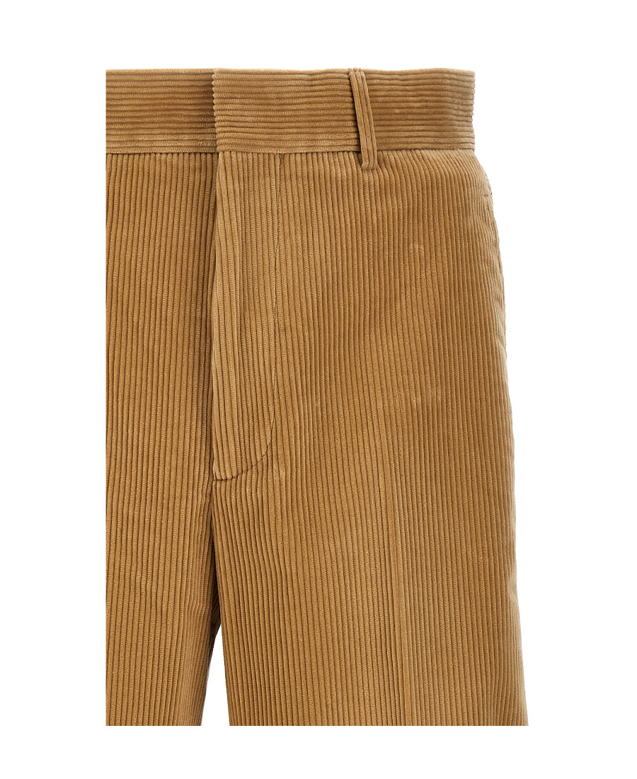 Palm Angels Corduroy Suit Tape Trousers In Brown