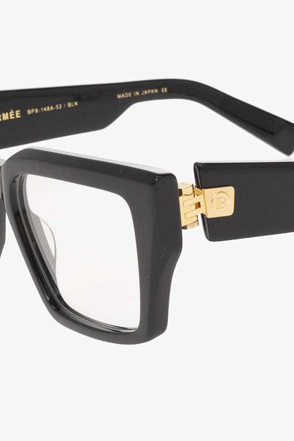 Shop Balmain Eyewear Square Frame Glasses In White