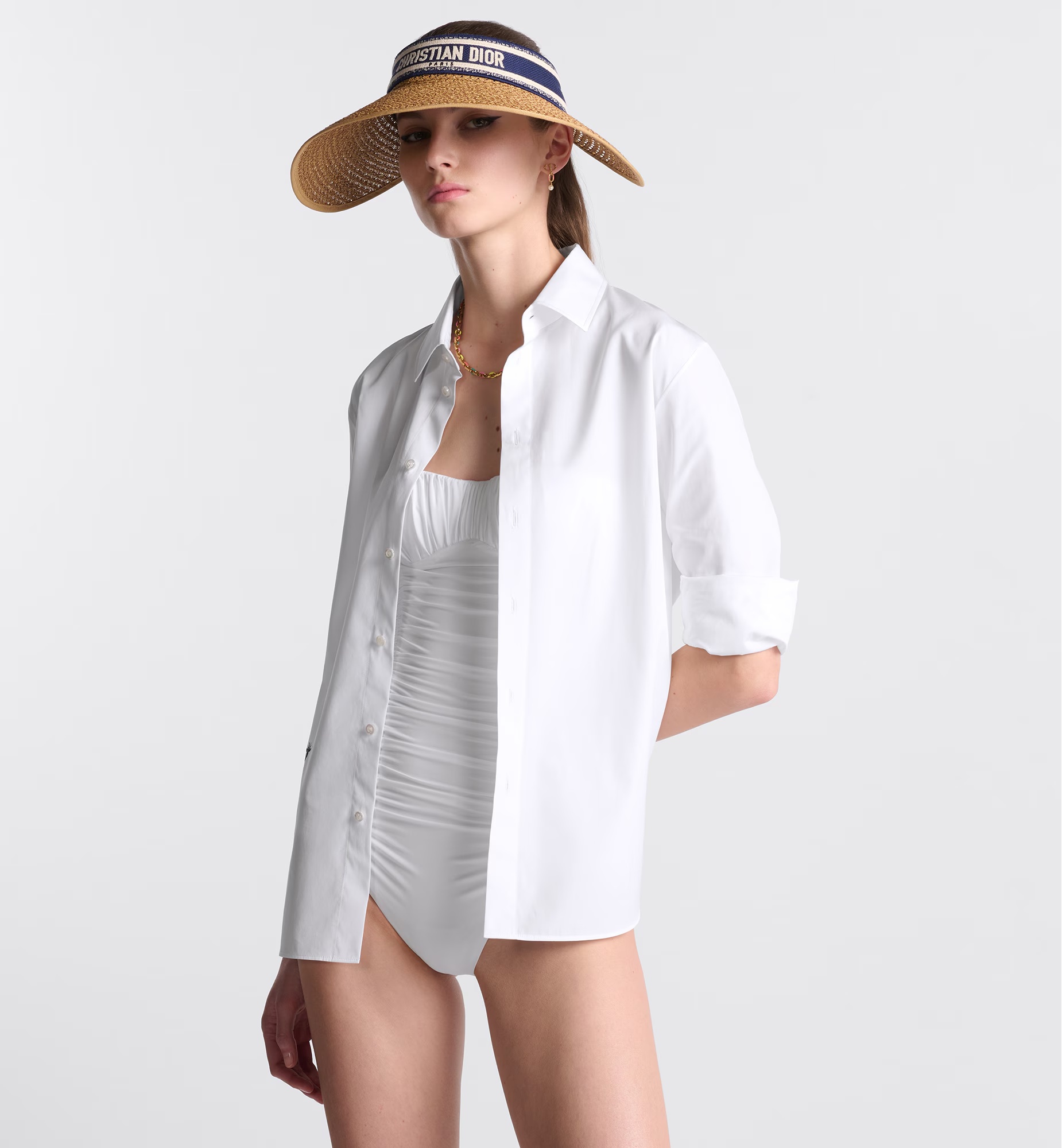 Dior Iviera One-piece Swimsuit In White