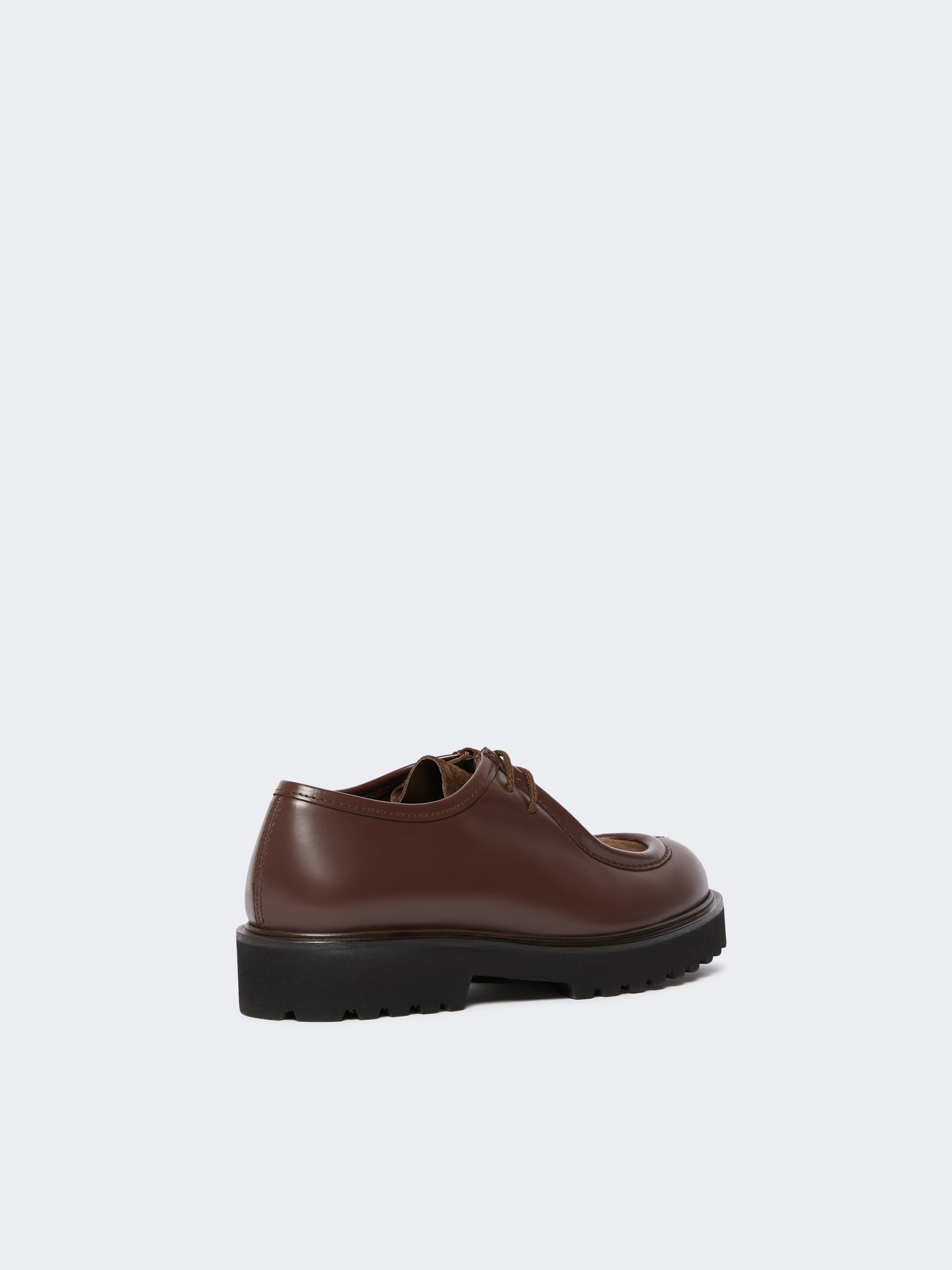 Max Mara Leather And Suede Lace-up Shoes In Brown