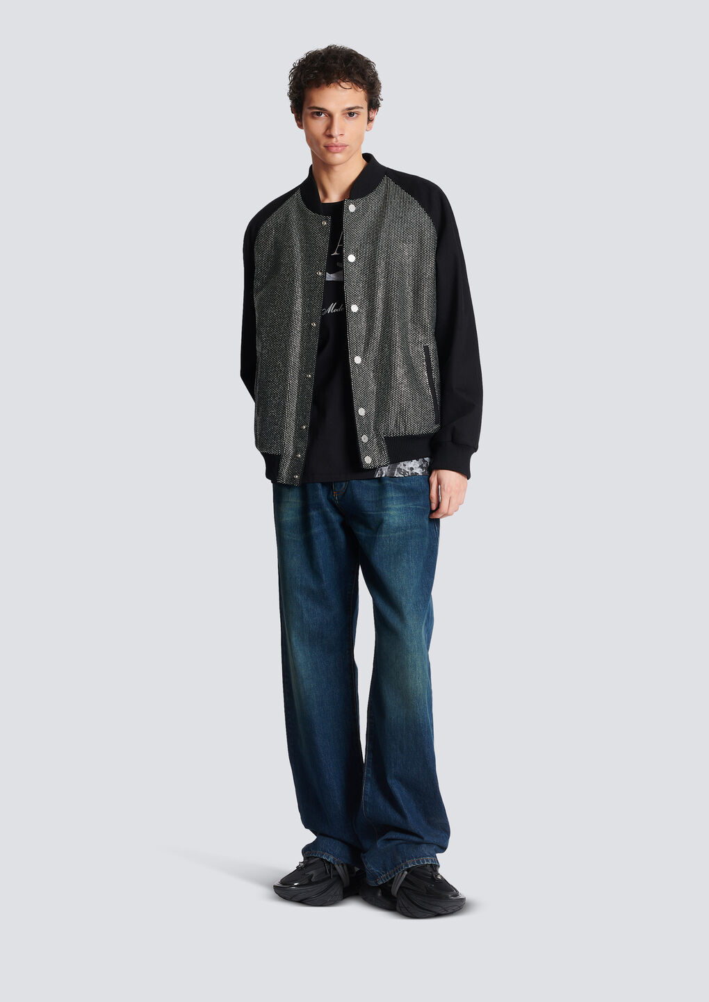 Balmain Bomber Jacket With Logo In Black