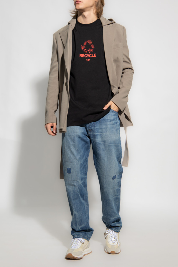 424 Graphic-logo-print T-shirt In Black