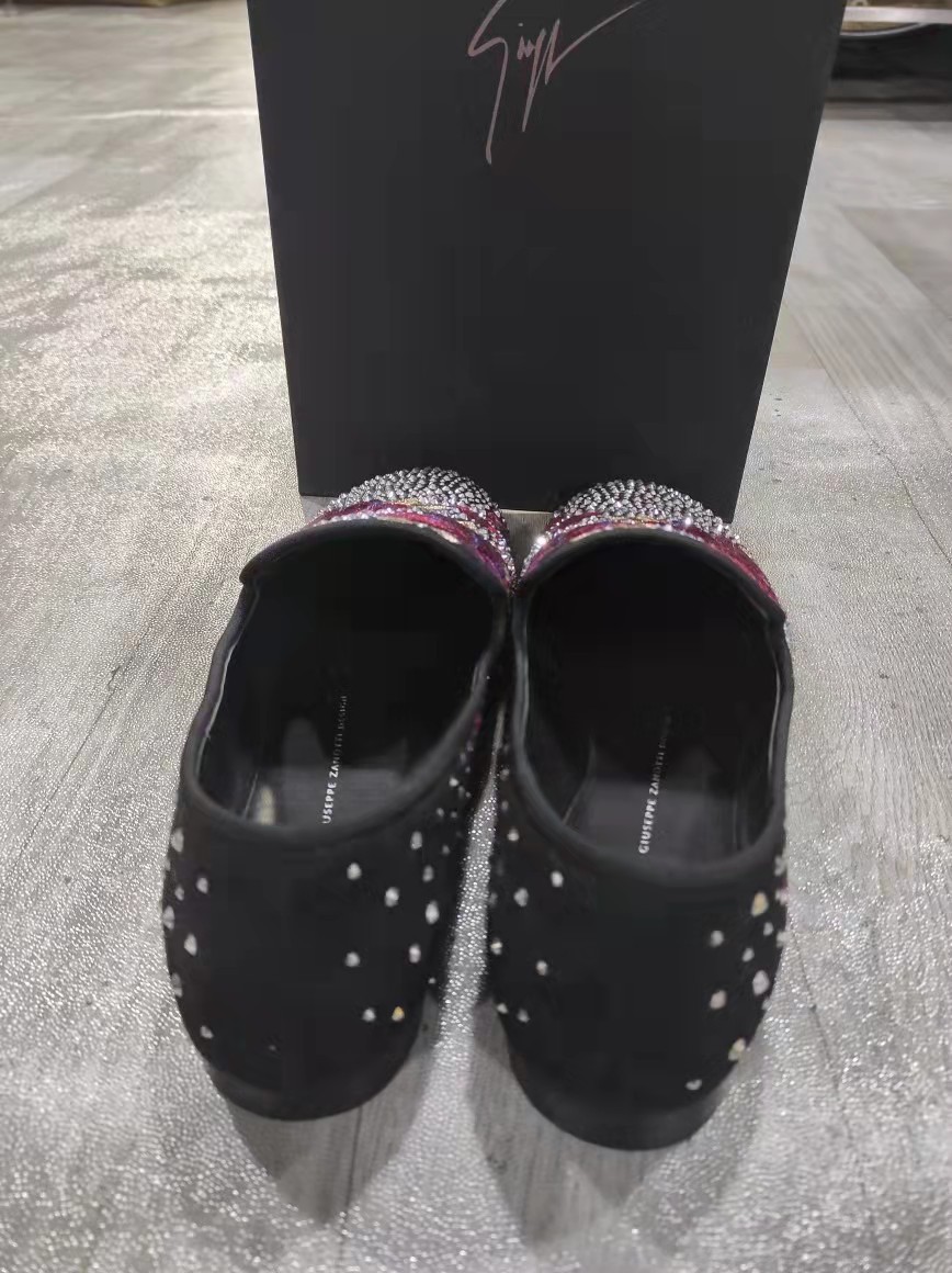Shop Giuseppe Zanotti Luofu Shoes With Diamond Floral Pattern In Black