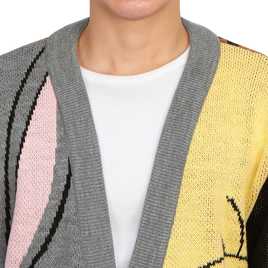 Family First V-neck Long-sleeved Sweater In Multicolor
