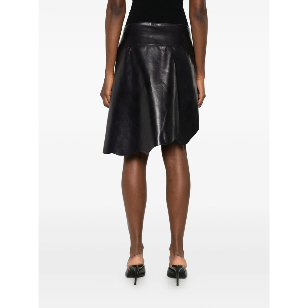 Paloma Wool Single-row Button Asymmetric Miniskirt In Black