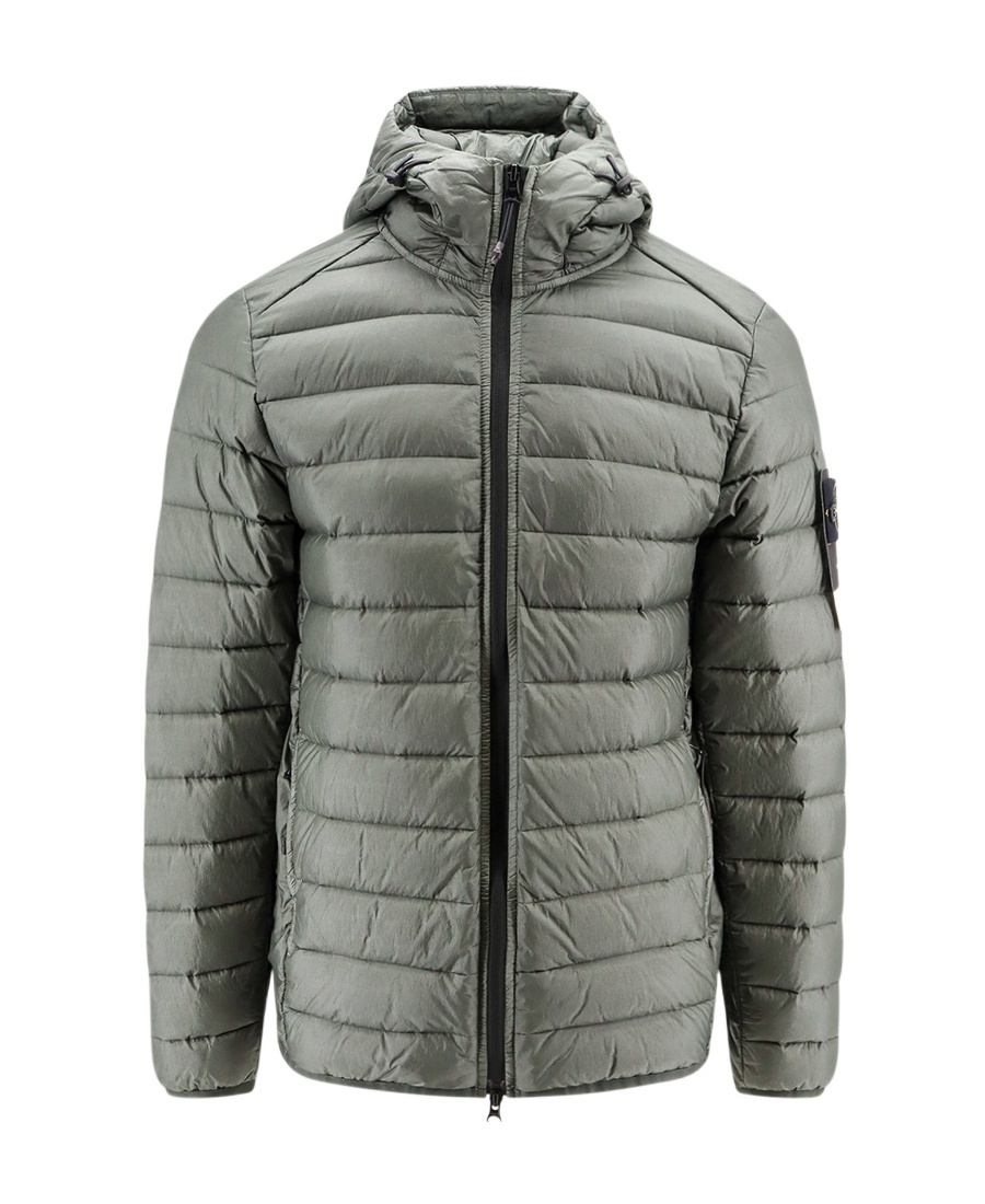 Stone Island Loom Woven Chambers Down Jacket In Brown