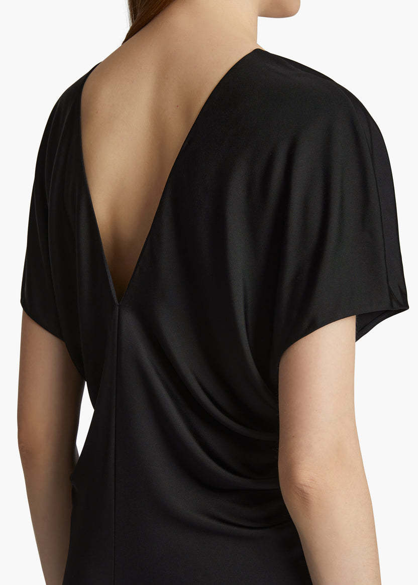 Khaite Ima Wool-blend Grain De Poudre Maxi Dress In Black