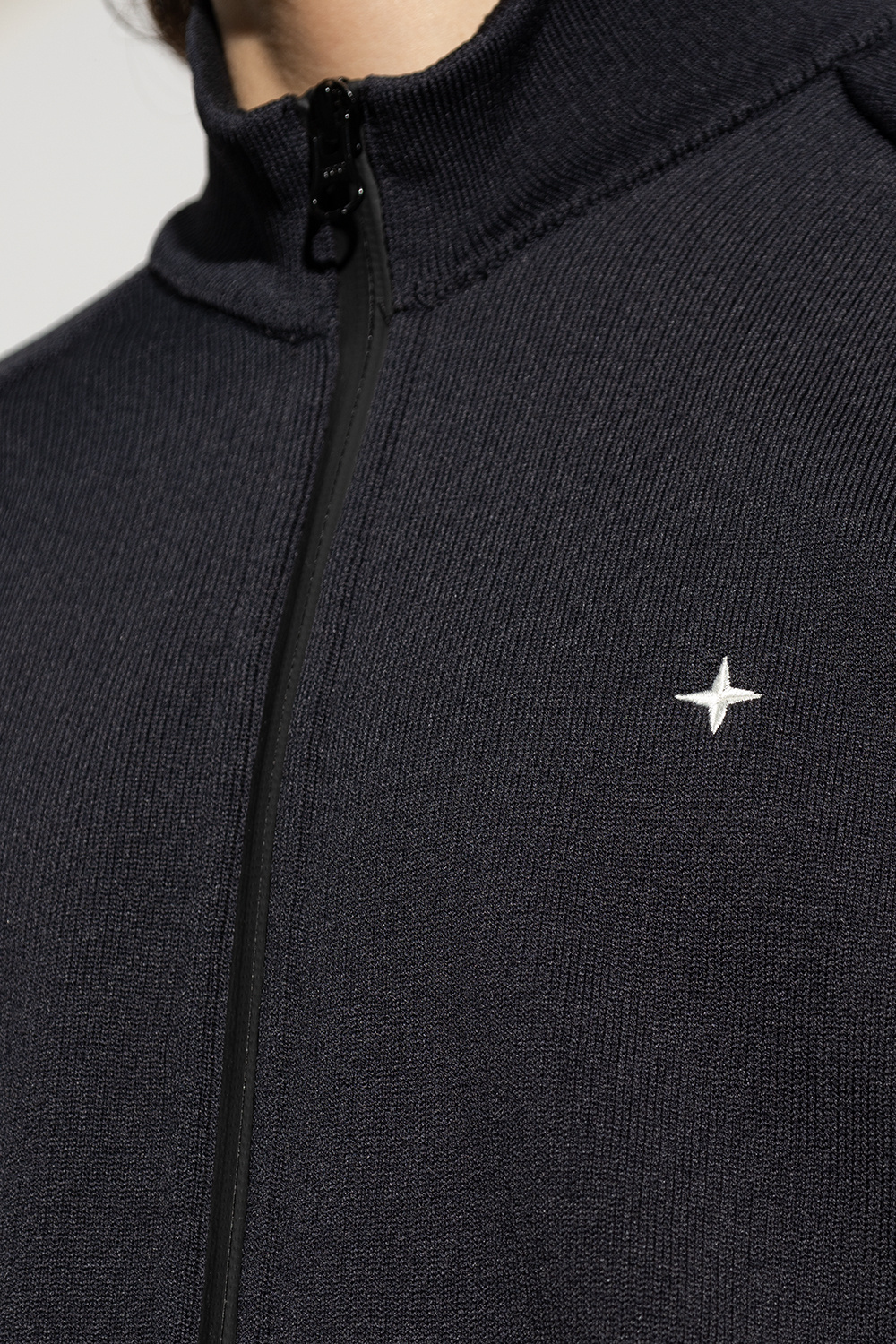 Stone Island Full-zip Slim Fit Sweatshirt In Black