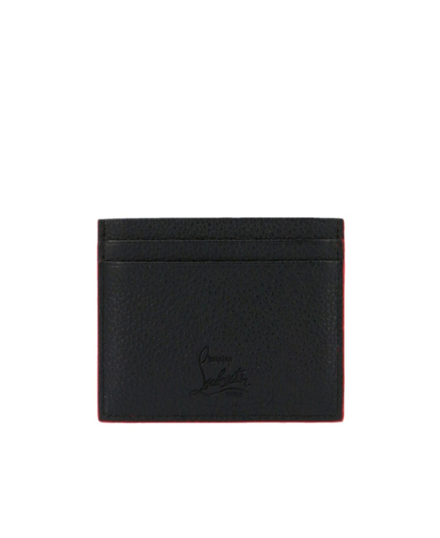 Christian Louboutin Black Kios Card Holder With Studs In Black