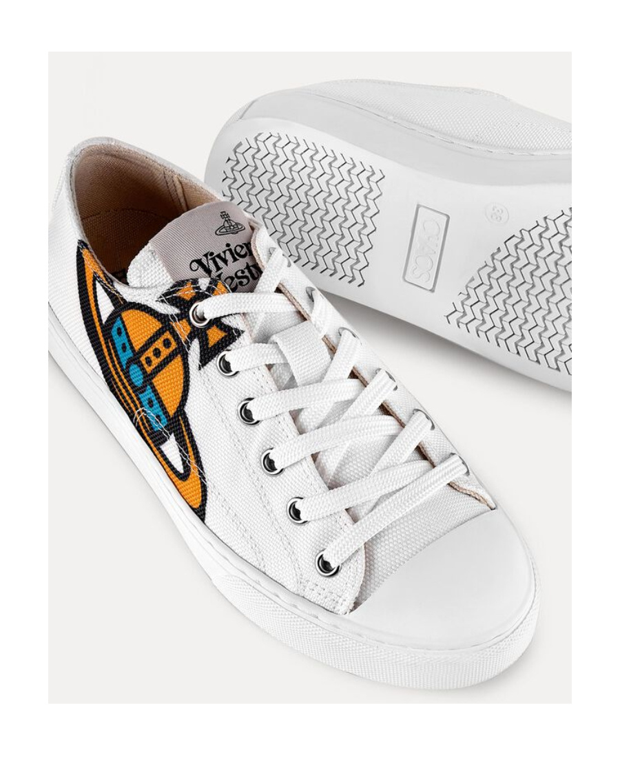 Vivienne Westwood Saturn Printed Low-cut Casual Sneakers In White