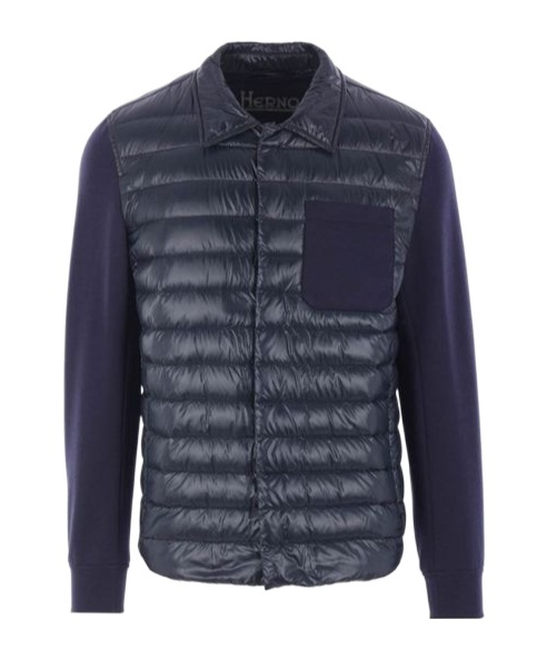 Herno Long-sleeved Quilted Jacket In Blue