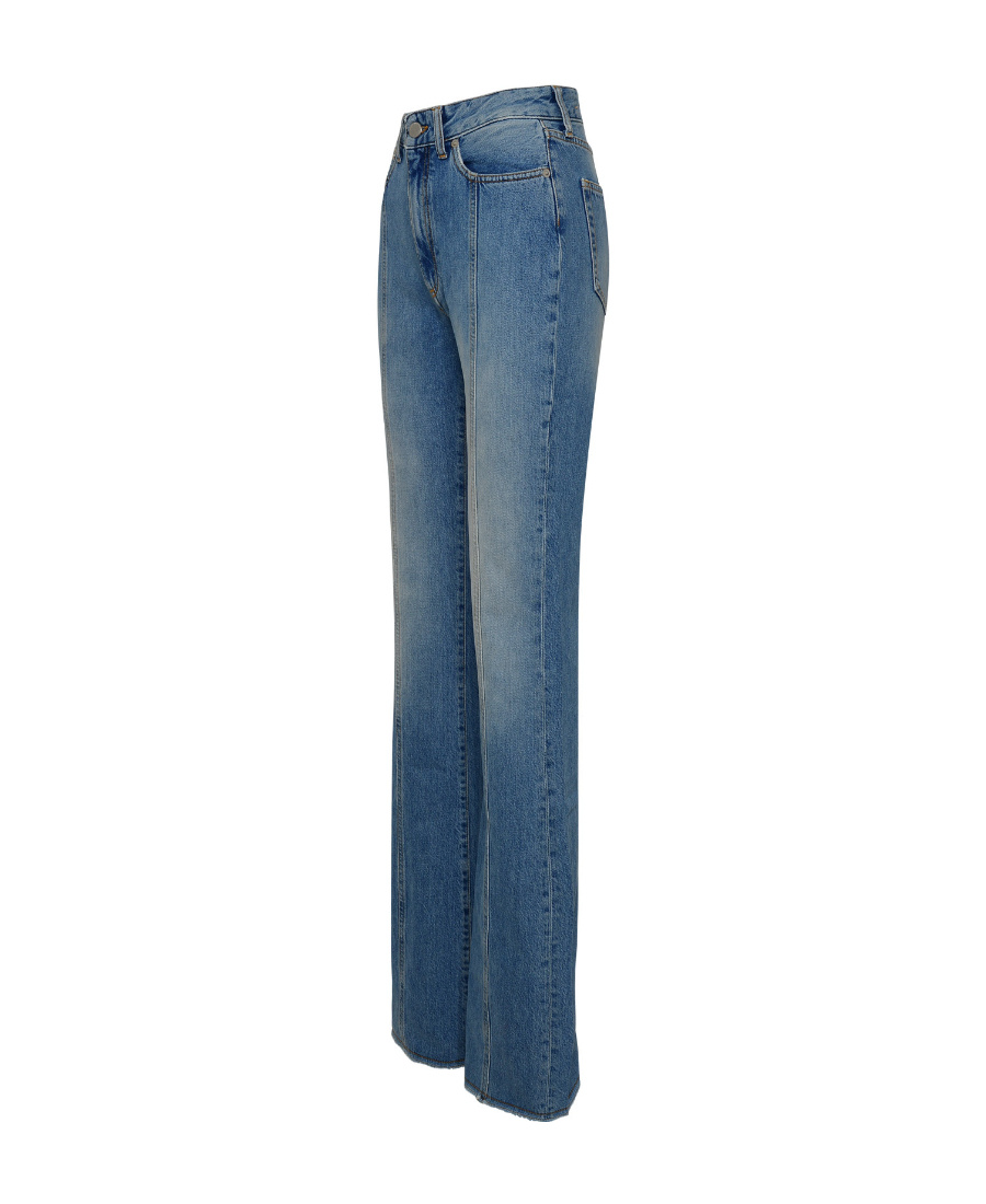 Alessandra Rich High-waist Flared Denim Jeans In Blue