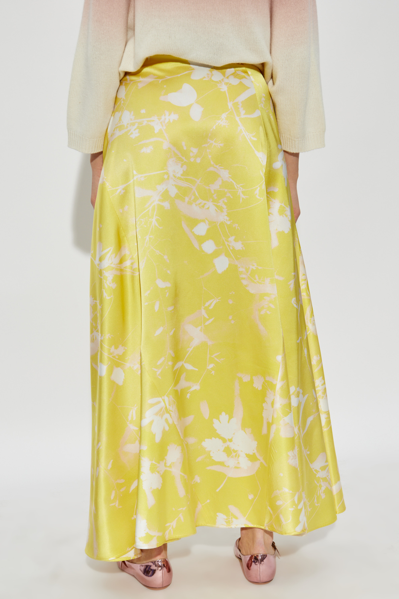 Shop Fabiana Filippi X Lucia Cristiani Tilia-print Maxi Skirt In Yellow