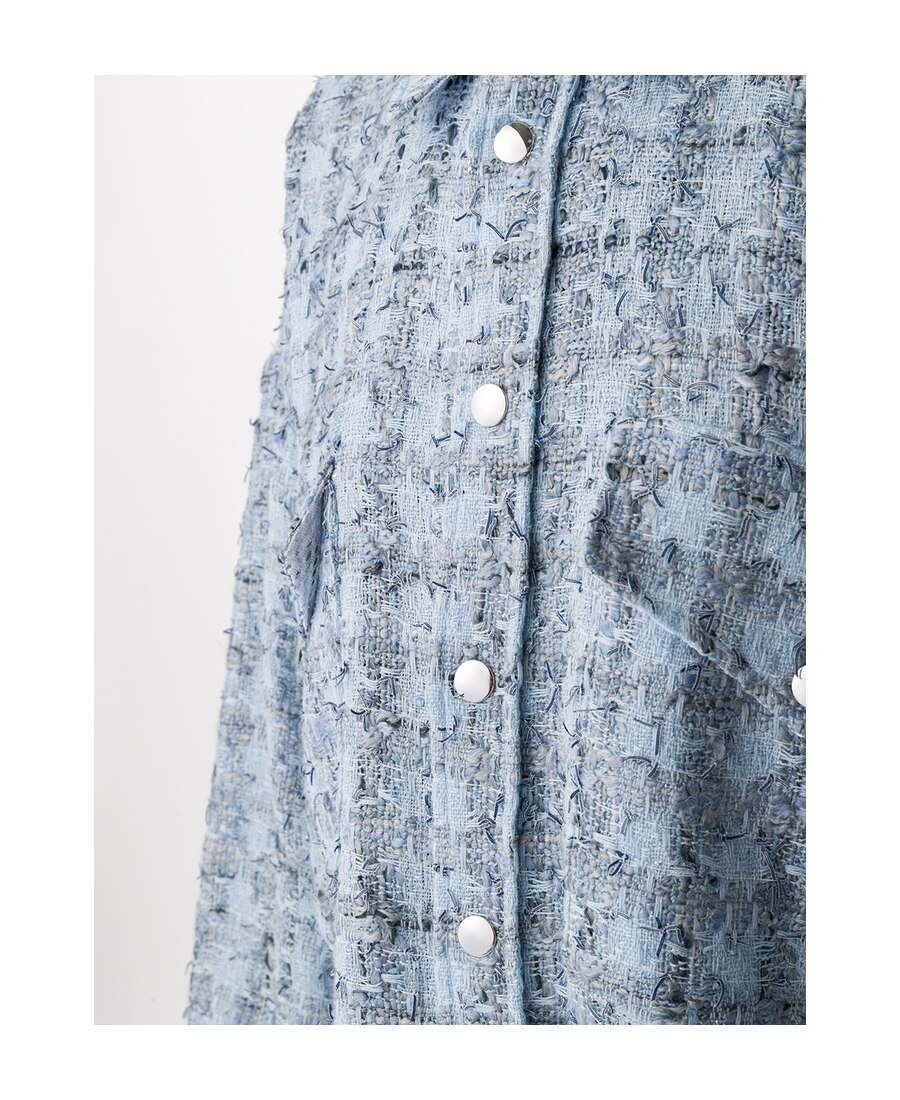 Shop Faith Connexion Plaid Long-sleeved Shirt In Blue