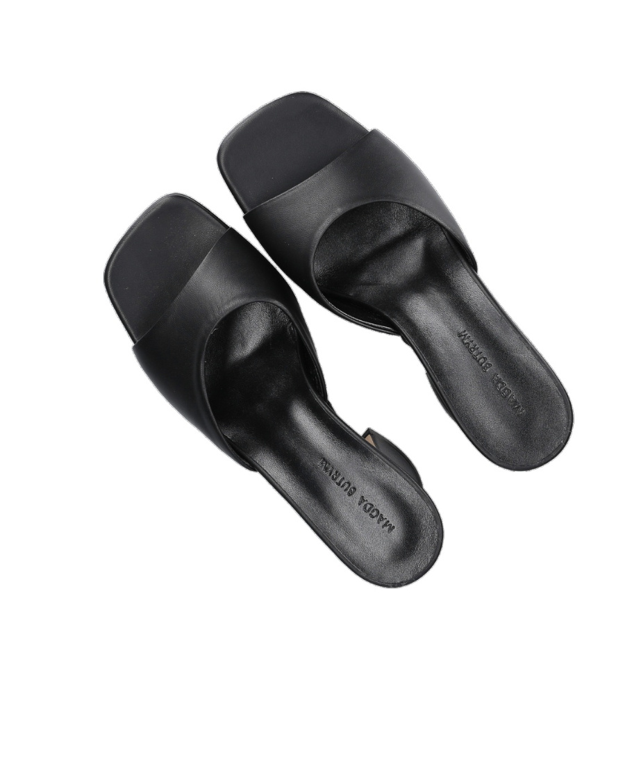 Magda Butrym Square-headed Muller Shoes In Black