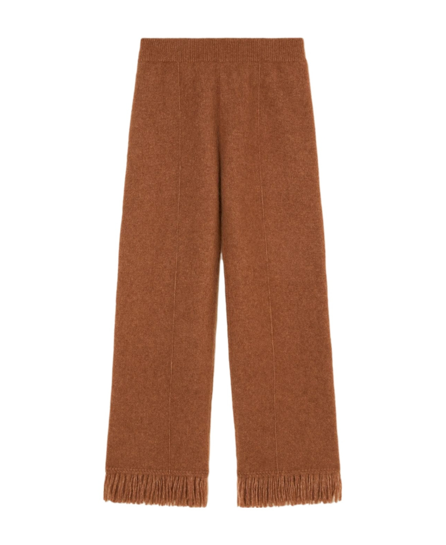 Alanui Cashmere And Silk Blend Trousers In Brown