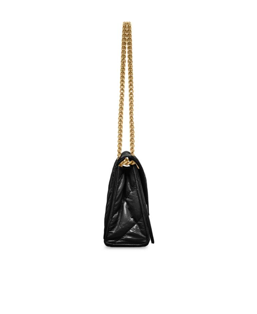 Balenciaga Hourglass S Quilted Shoulder Bag In Black