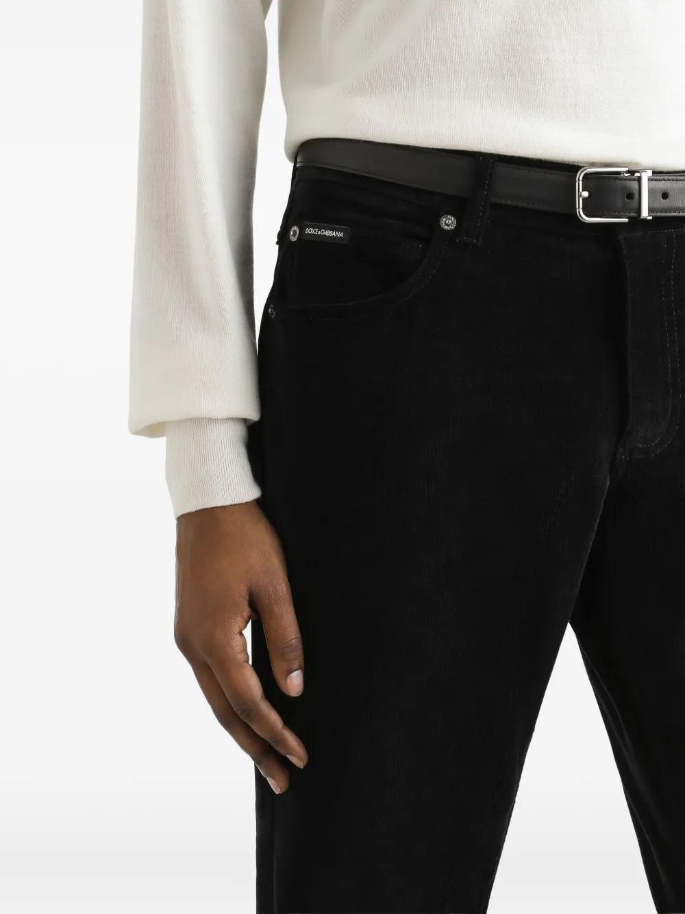 Dolce & Gabbana Straight Trousers With Five-pocket And Belt Loops In Black
