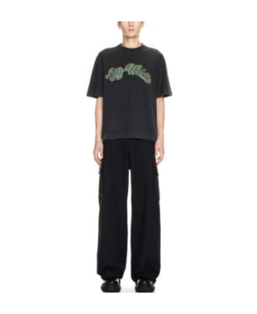 Off-white Bacchus Skate Cotton Graphic T-shirt In Black