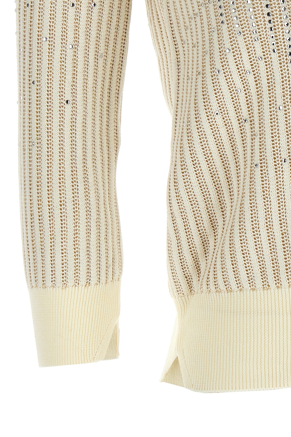 Ermanno Scervino Rhinestone Sweater Sweaters And Cardigans In Nude