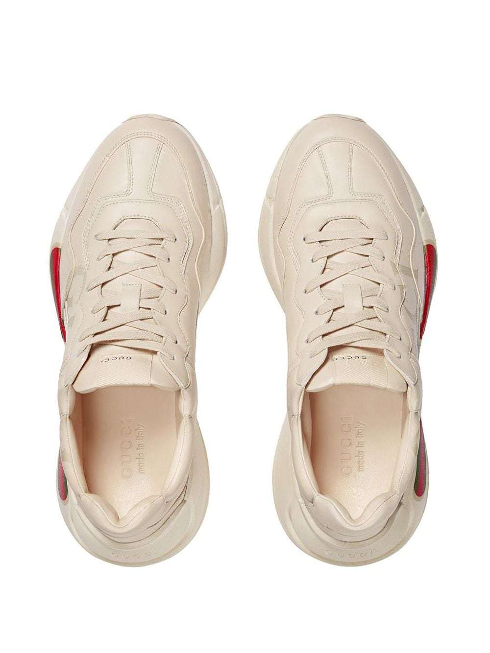Shop Gucci Men's Rhyton Sneaker With Logo In Nude