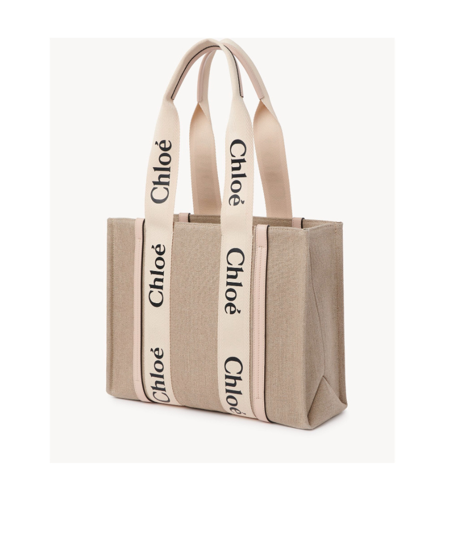 Shop Chloé Medium Woody Tote Bag In Nude