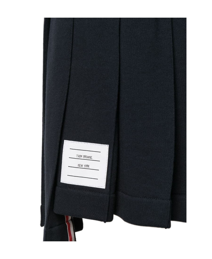 Thom Browne Logo Patch Pleated Short Skirt In Blue