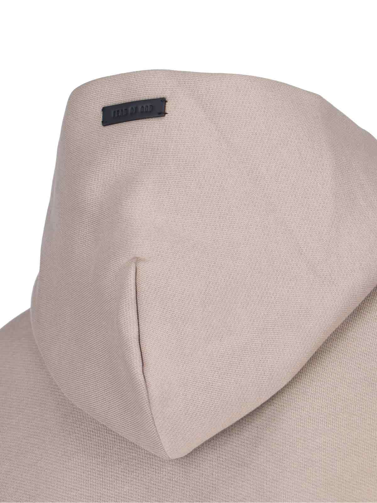 Fear Of God Mens Dropped-shoulders Two-slip-pockets Cotton And Cashmere Hoody Dusty Beige In Gray