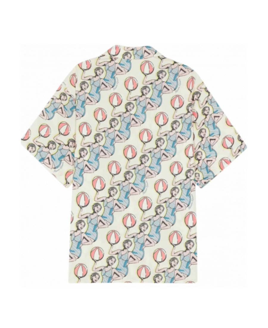 Maison Kitsuné Graphic-print Cotton Shirt In White