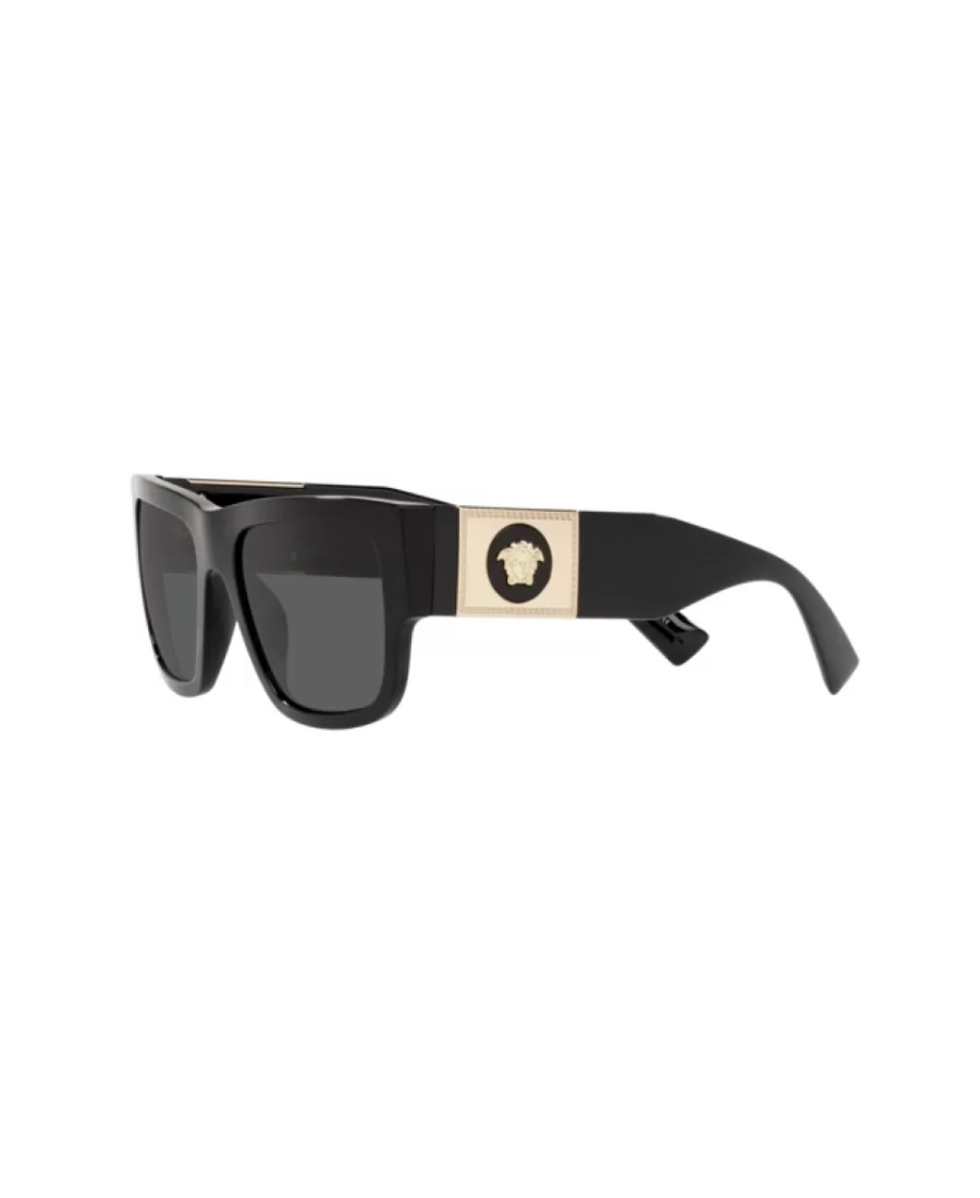 Versace Black Square Sunglasses In Gray