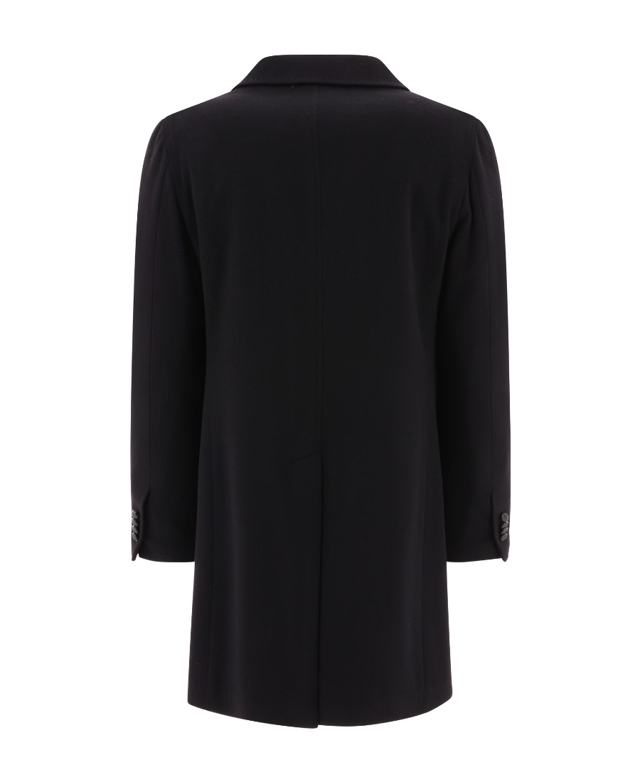 Shop Tagliatore Single-breasted Wool-blend Coat In Black