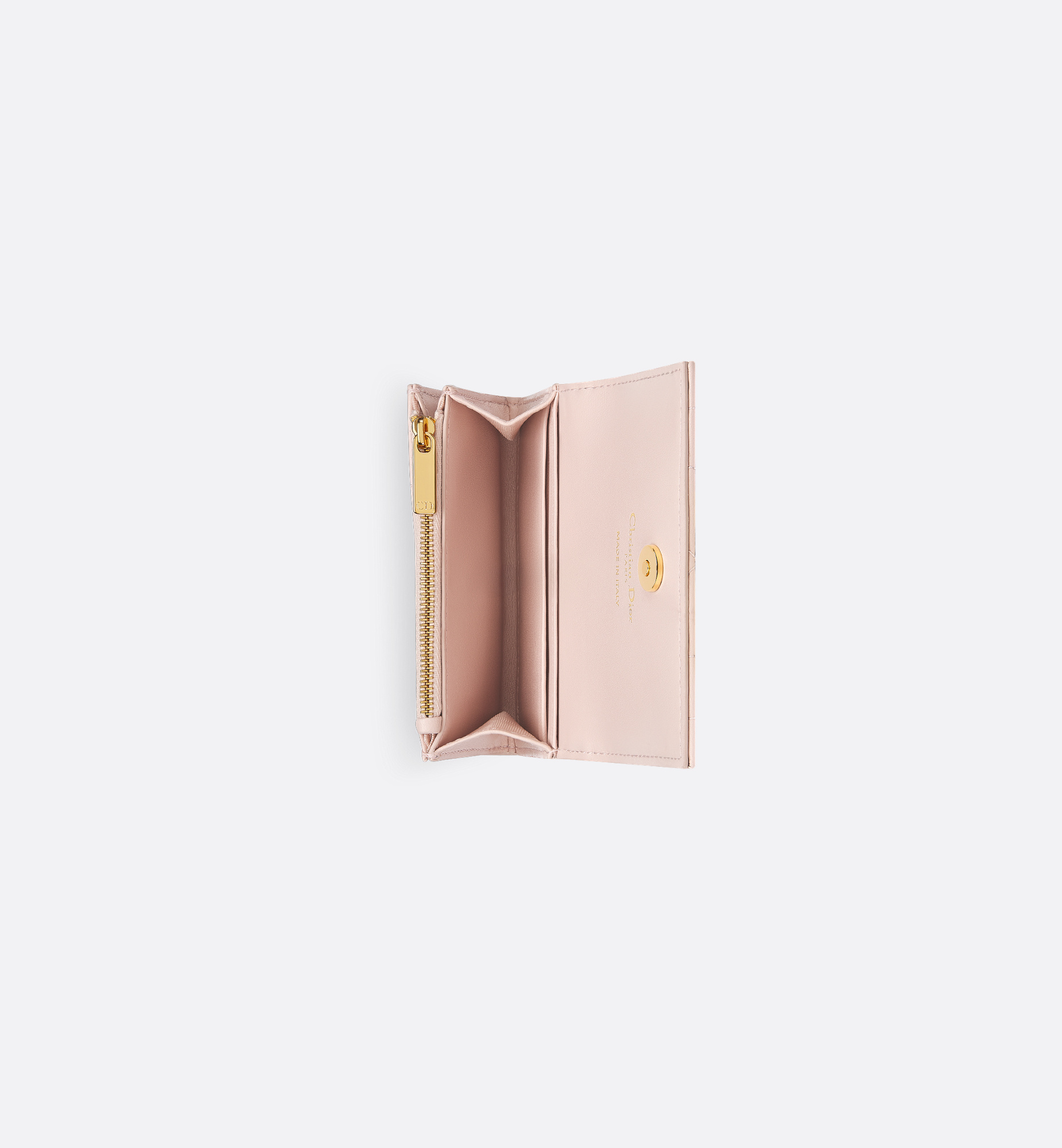 Dior Caro Glycine Wallet In Pink