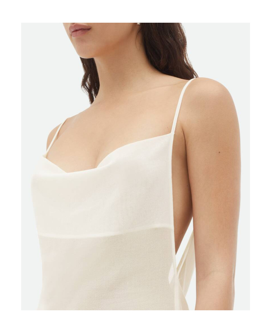Bottega Veneta A Long, Transparent Dress In White