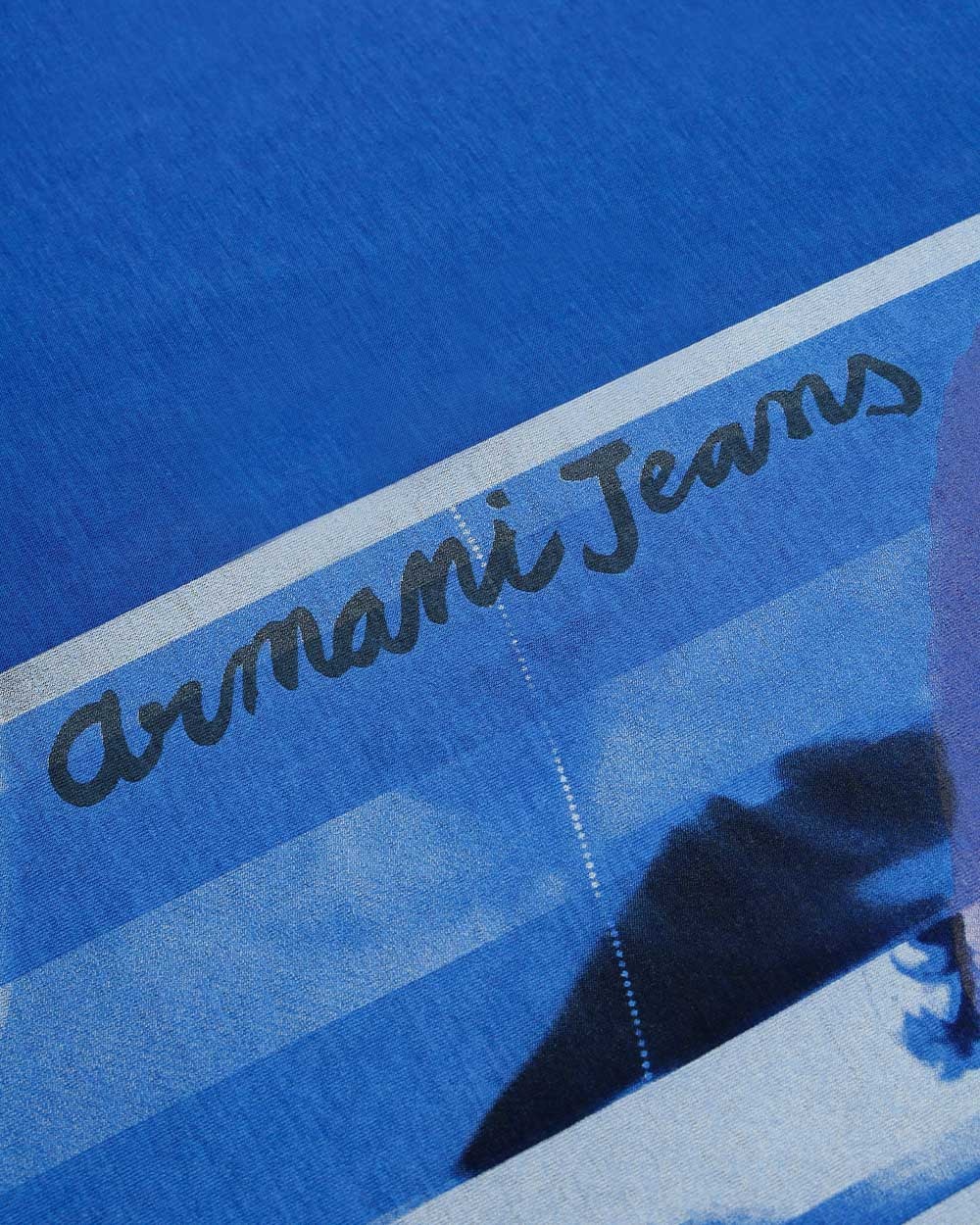 Armani Jeans Printed T-shirt With Round Neck In Blue