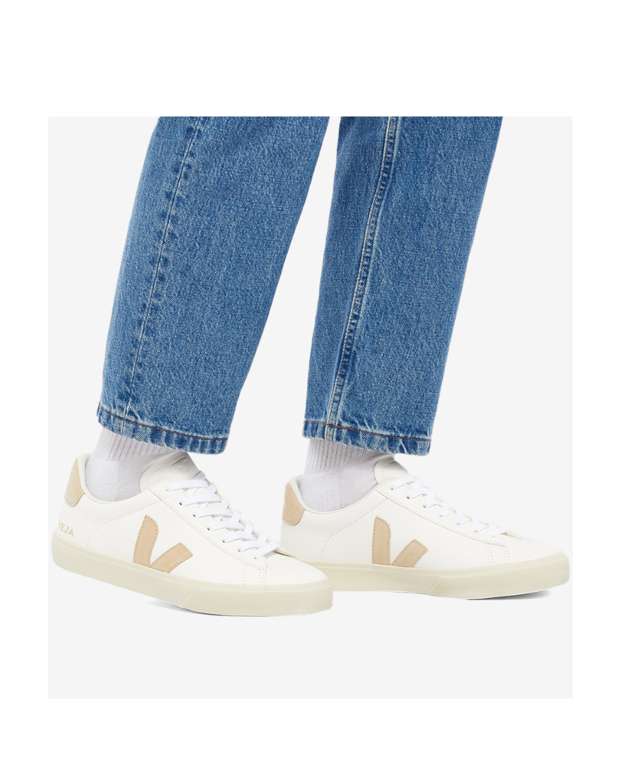 Veja V-12 Leather Extra White Sable Trainers In White