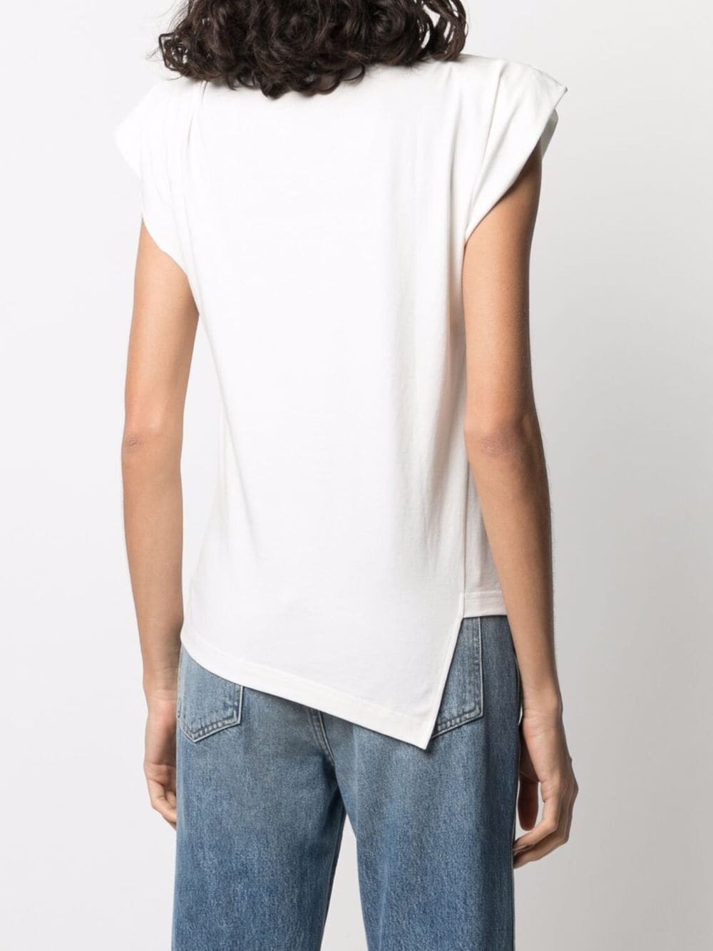 Isabel Marant Padded Boat Neck T-shirt With Asymmetric Hem