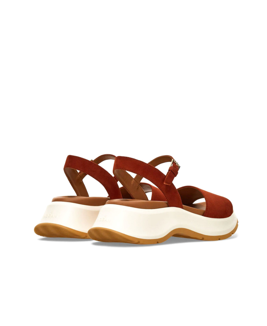 Hogan Suede Leather Sandals In Animal Print