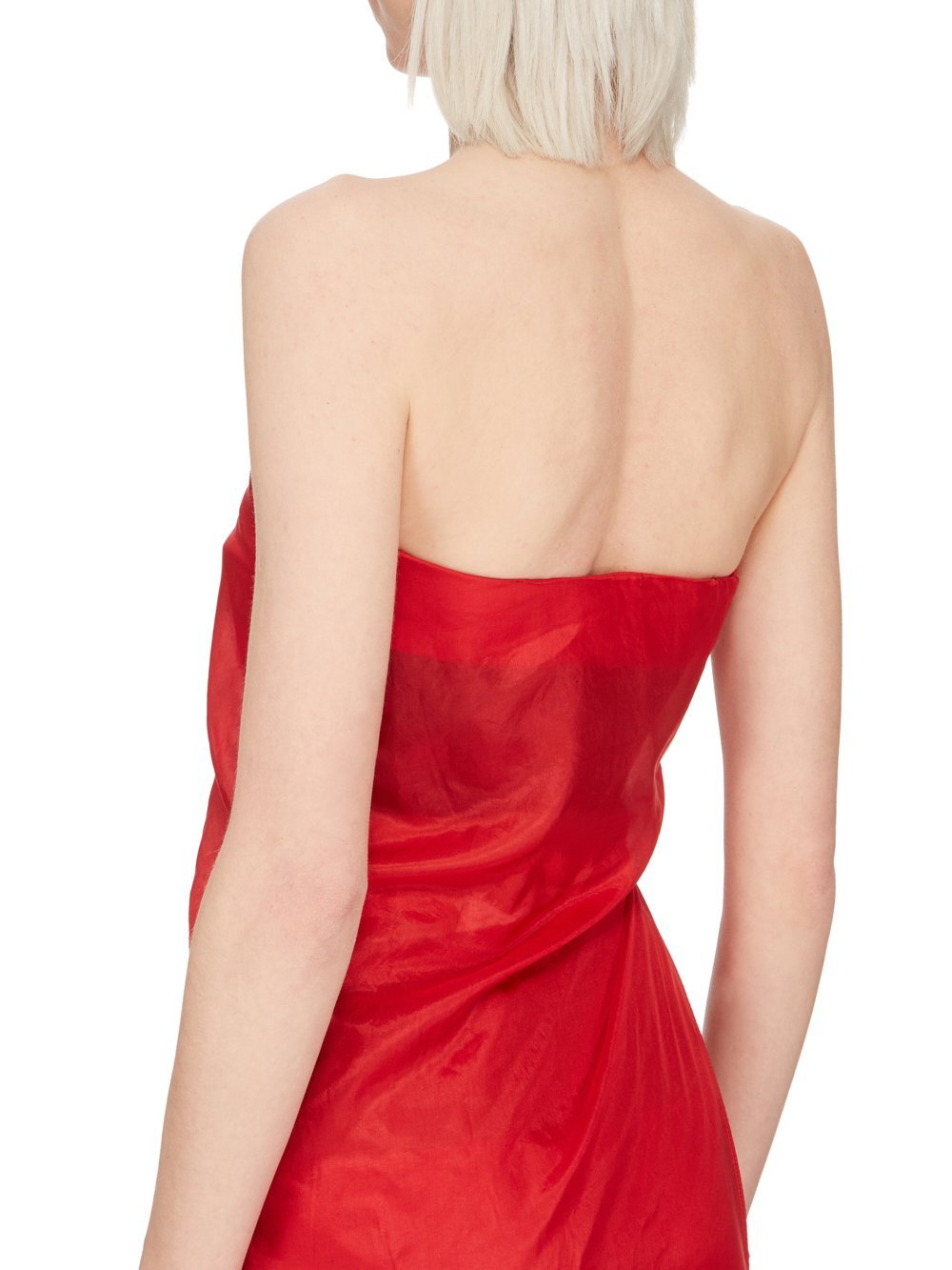 Rick Owens Strapless Long Top In Red