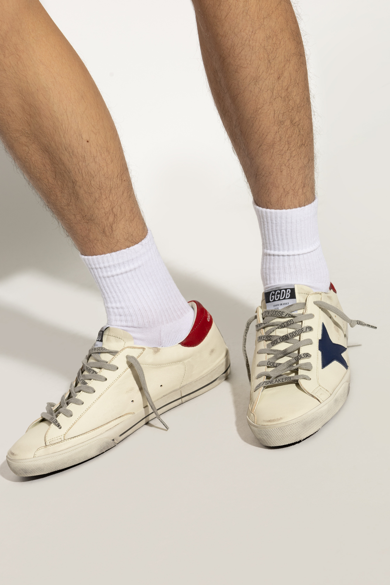 Golden Goose Superstar Multicolor Low Top Sneakers With Logo Patch On The Tongue And Contrasting Heel With Logo L In Neutral