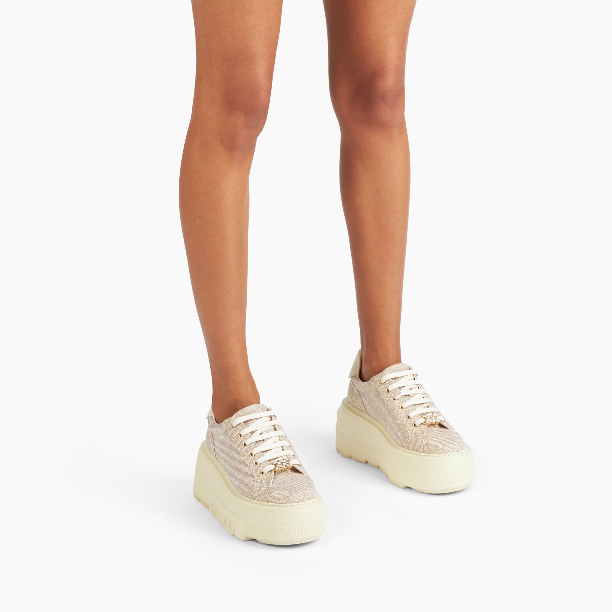 Casadei Nexus Jutalux Platform Sole Casual Shoes In Nude