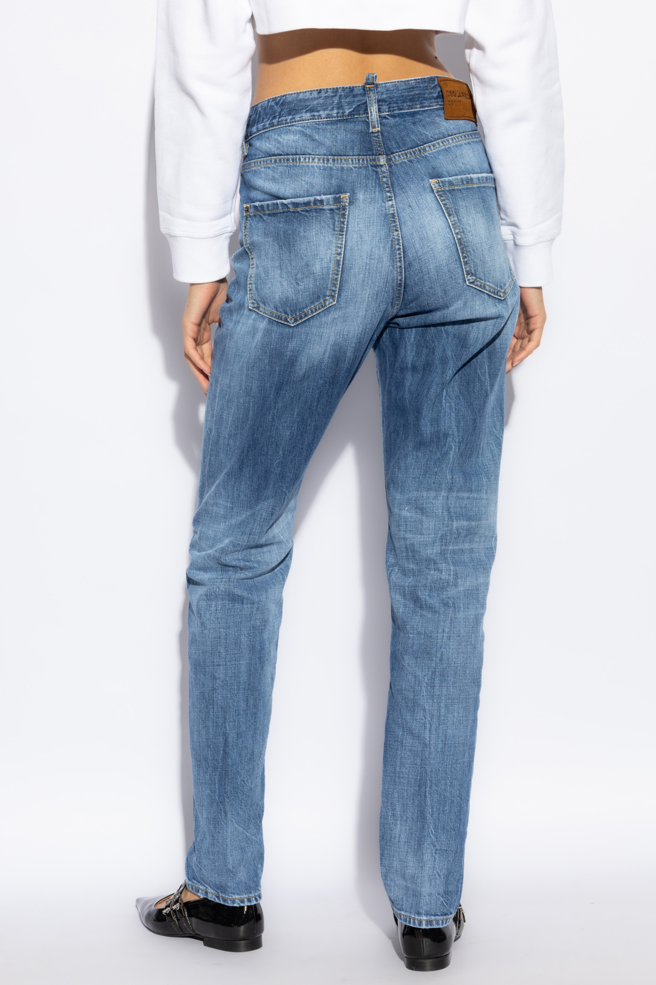 Dsquared2 Whiskering Effect Slim-cut Jeans In Blue