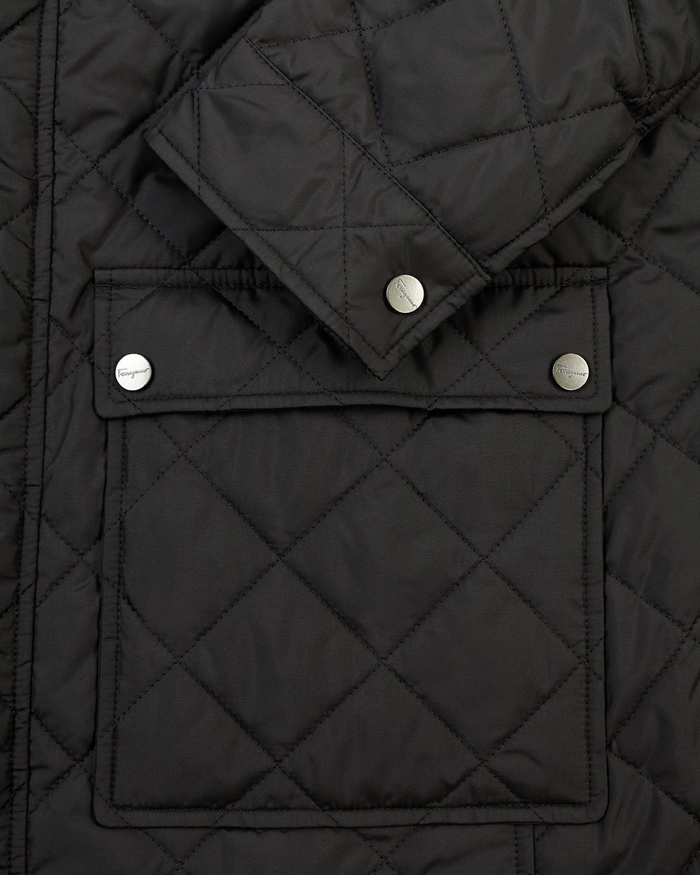 Ferragamo Quilted Cotton Suit In Black