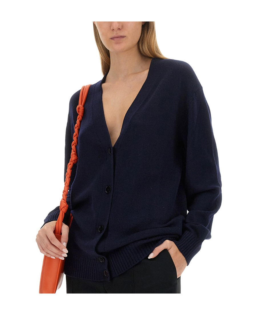 Jil Sander Wool Cardigan In Black