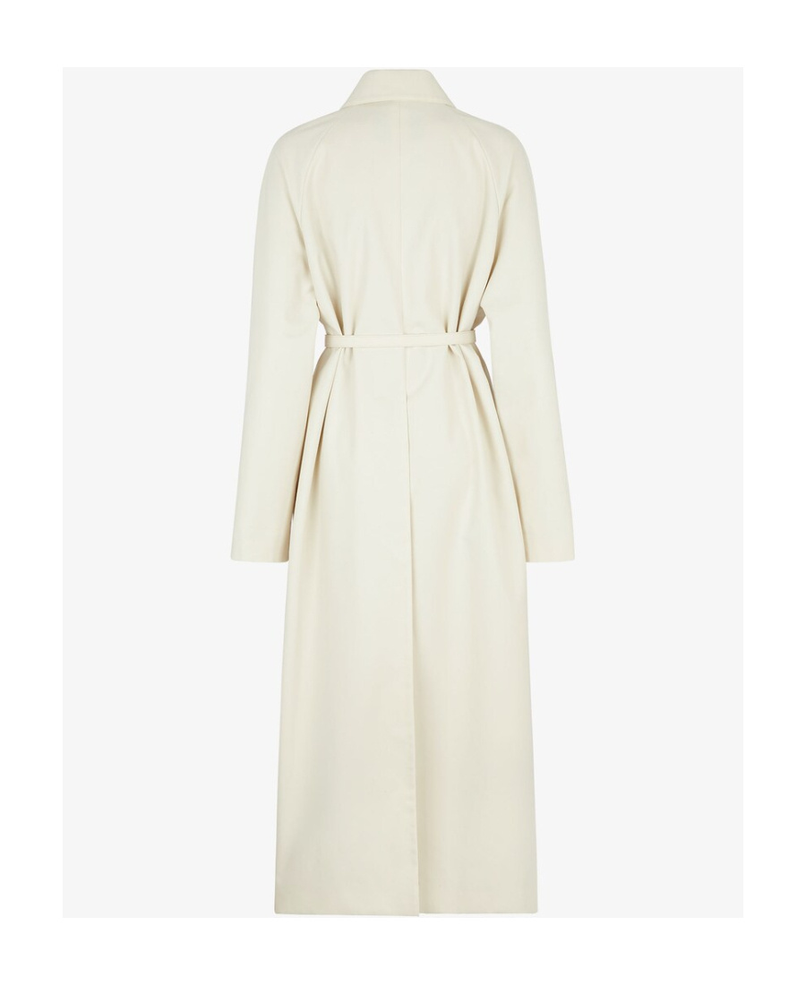 Fendi Logo-buckle Single-breasted Coat In White